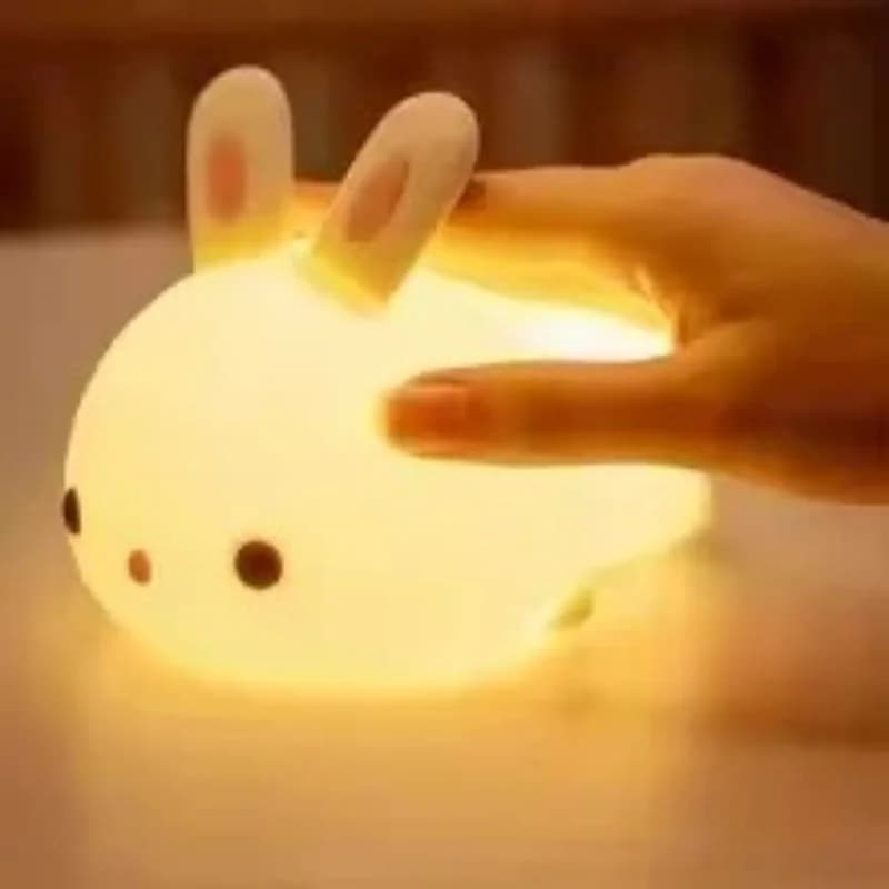 Lumină de noapte din silicon, iepuraș, reîncărcabilă