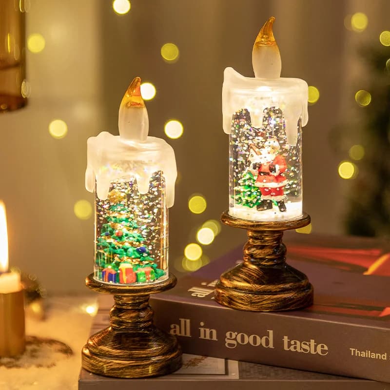 Lampă de masă LED glob de zăpadă Crăciun cu Moș Crăciun