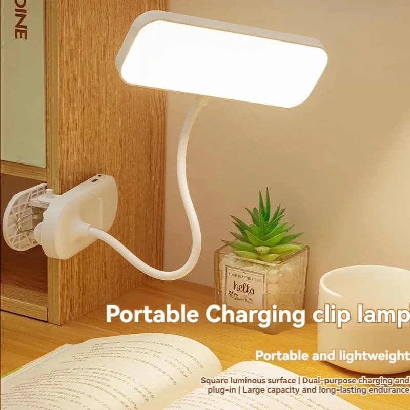 Lampă de noptieră LED cu cleme, reîncărcabilă USB, dimmable