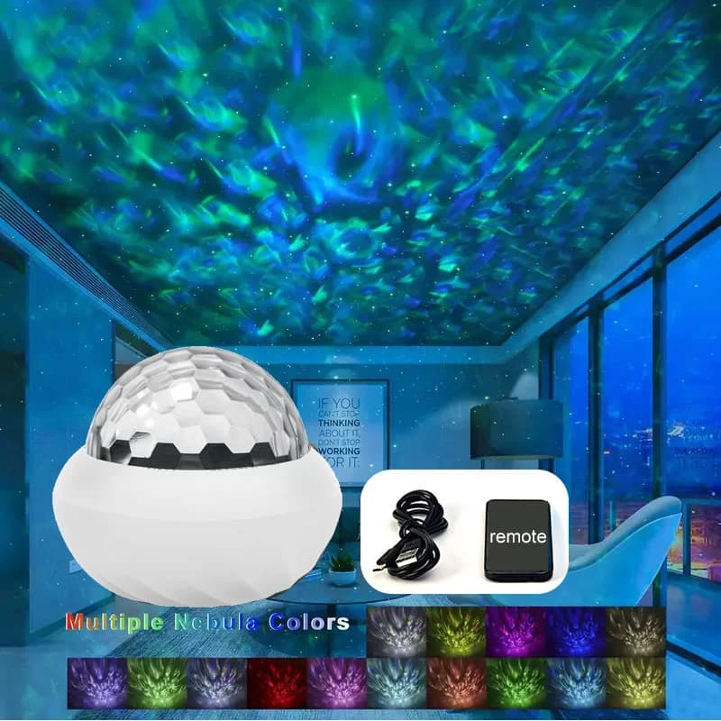 Proiector RGB Aurora cu telecomandă