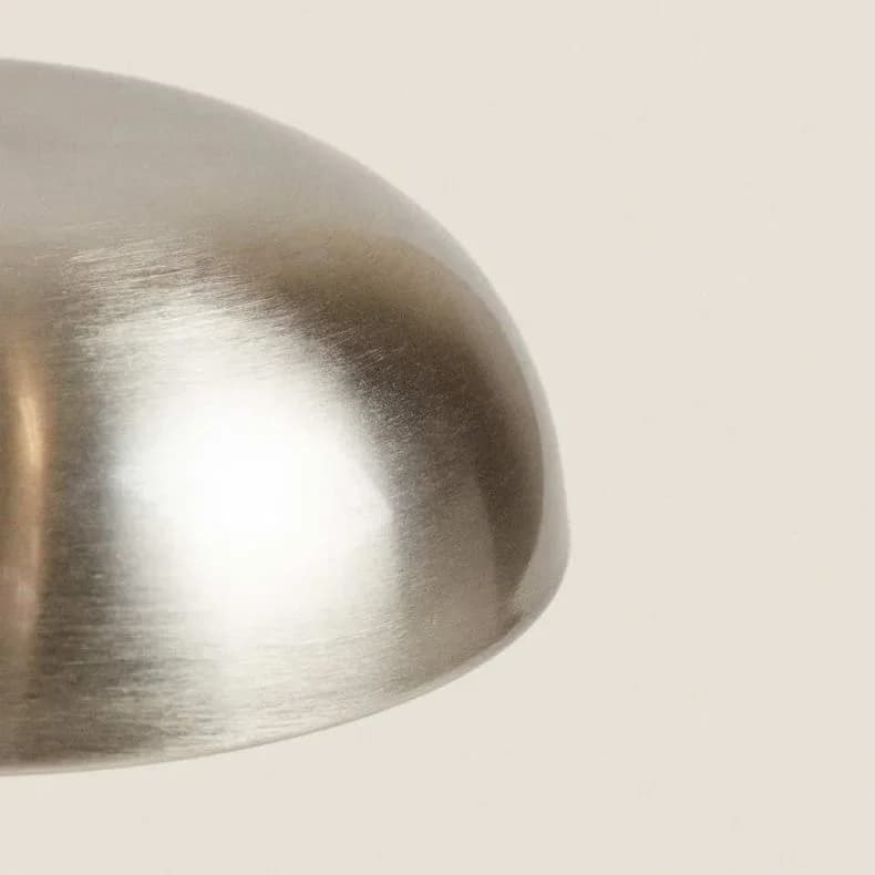 Lampă de masă metalică în formă de ciupercă, cu acumulator și control tactil