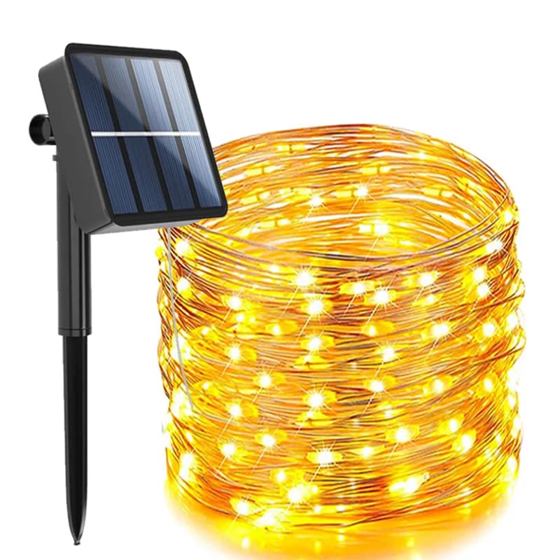 Ghirlandă solară outdoor cu becuri festive