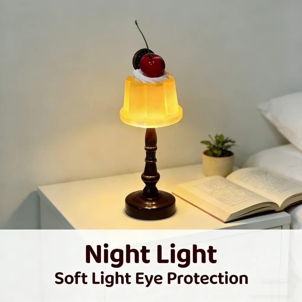 Lampă de birou mini LED în formă de budincă retro