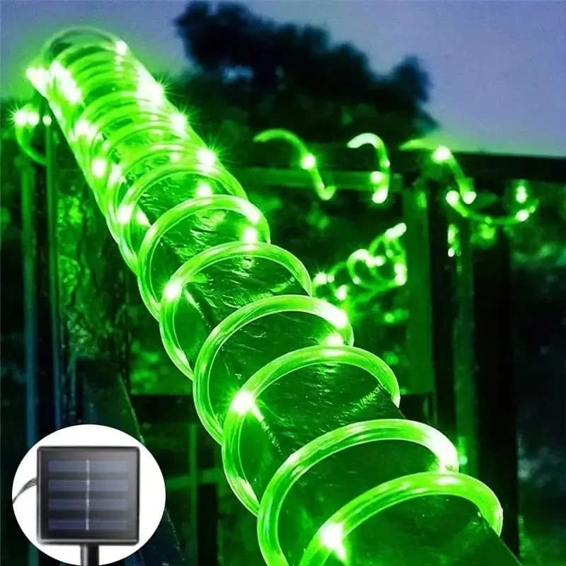 Lumini LED solare tip sfoară pentru alei, 8 moduri