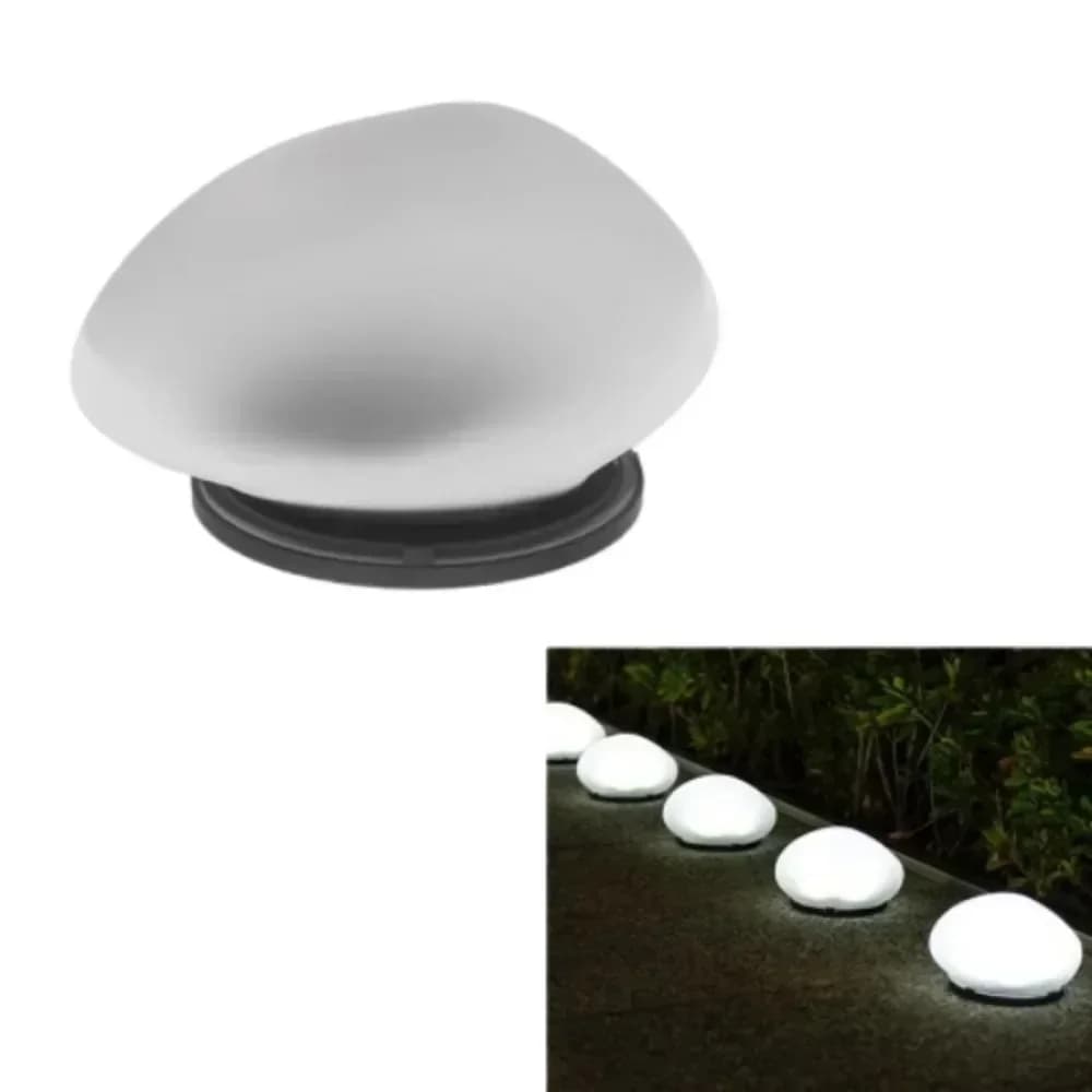 Lumini solare pentru grădină, design pietricele, alb cald