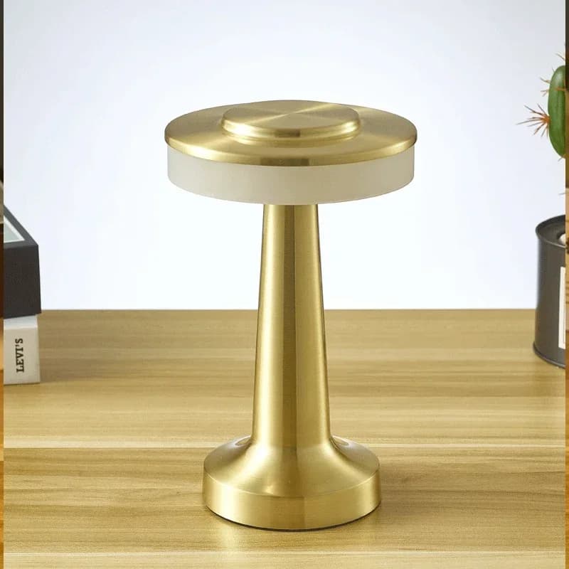 Lampă de masă LED metalică în formă de clepsidră, reîncărcabilă USB