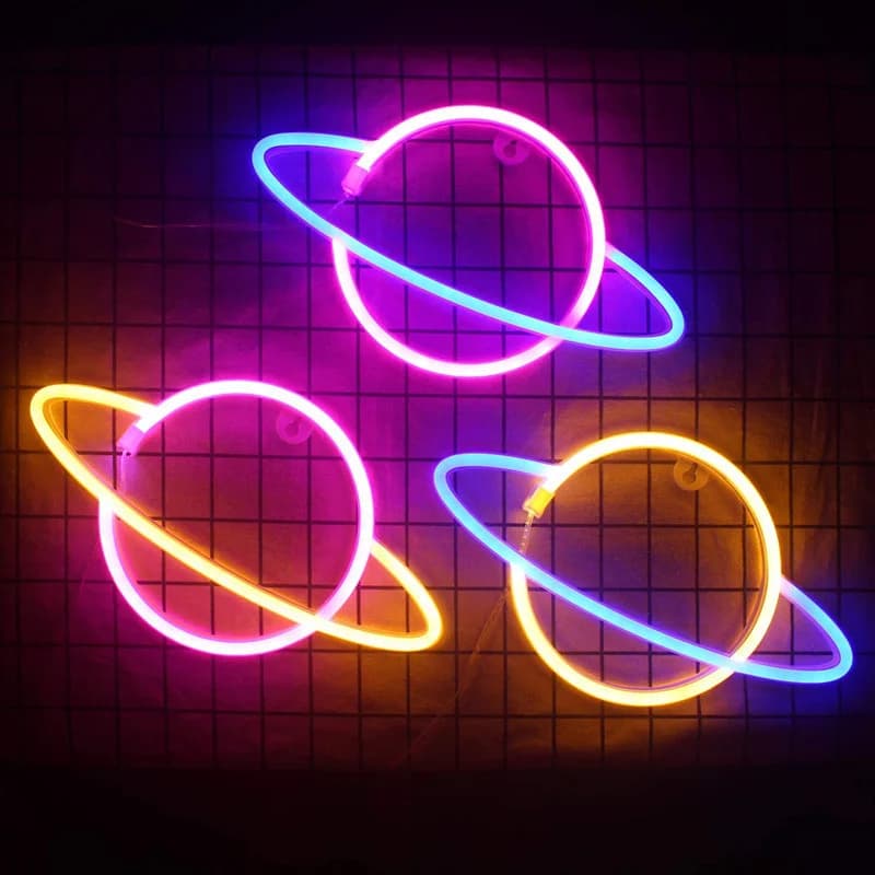 Neon Semnul Fulger, LED Alimentat USB/Baterii