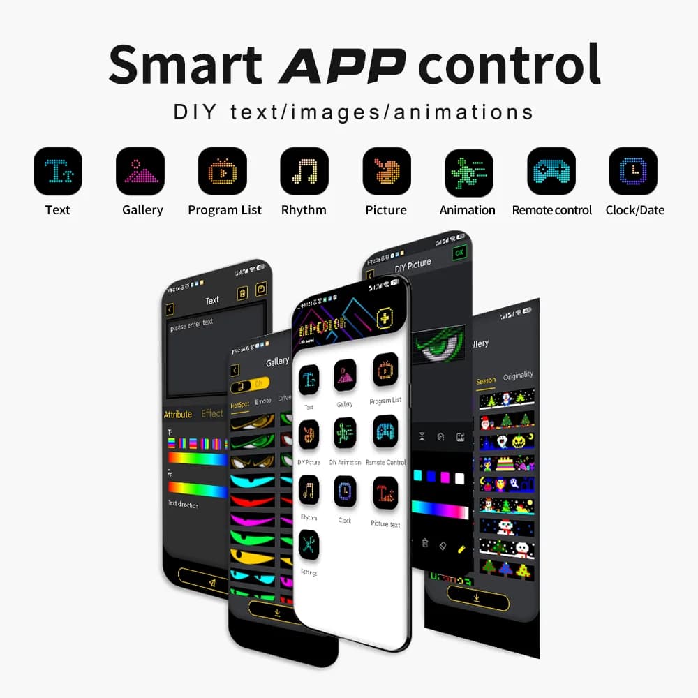 Set 2 panouri LED Matrix pliabile cu control prin aplicație