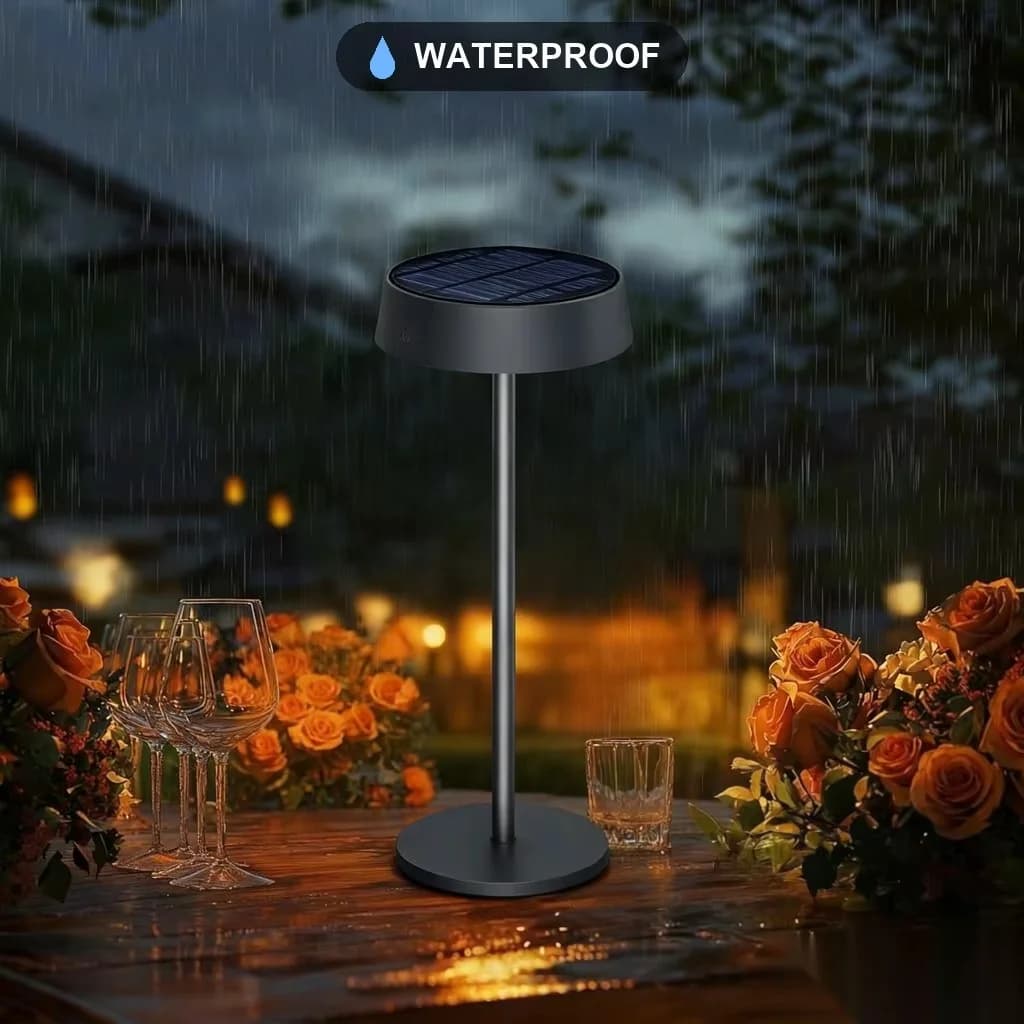 Lampă de masă solară, încărcare duală USB, 3 culori