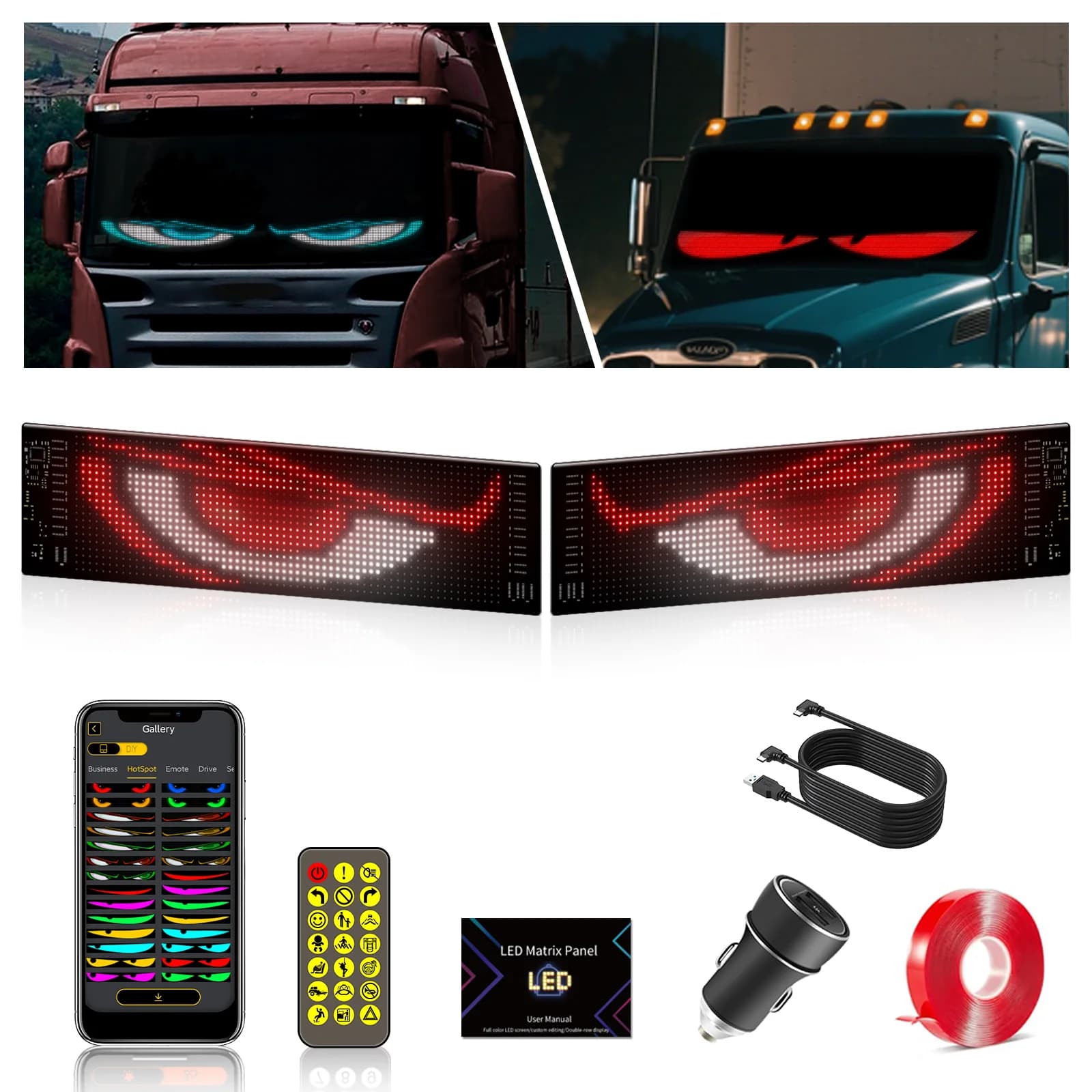 Set 2 panouri LED Matrix pliabile cu control prin aplicație
