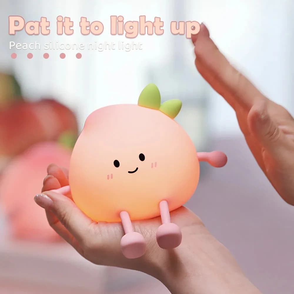 Lumină de Noapte Silicon Peach, Reglabilă prin Atingere