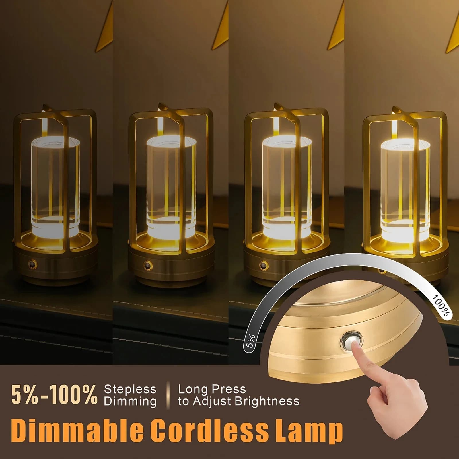 Lumină de noapte LED portabilă, reîncărcabilă, 3 culori