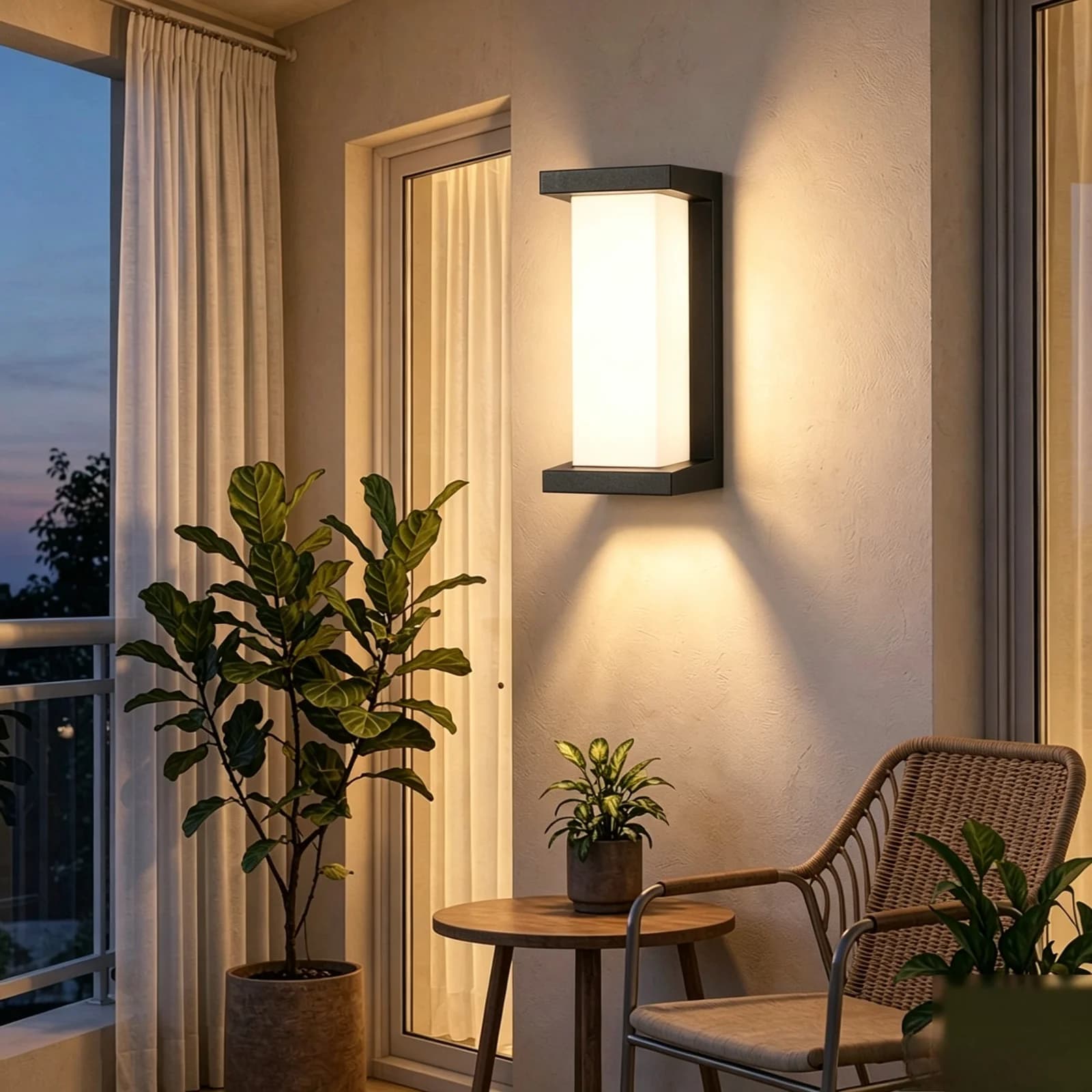 Aplică de perete LED pentru exterior, rezistentă la apă, cu senzor de mișcare