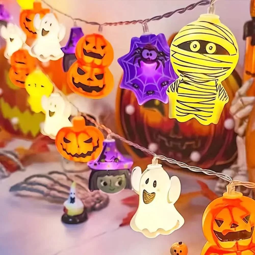 Ghirlandă luminoasă cu baterii, tematică Halloween