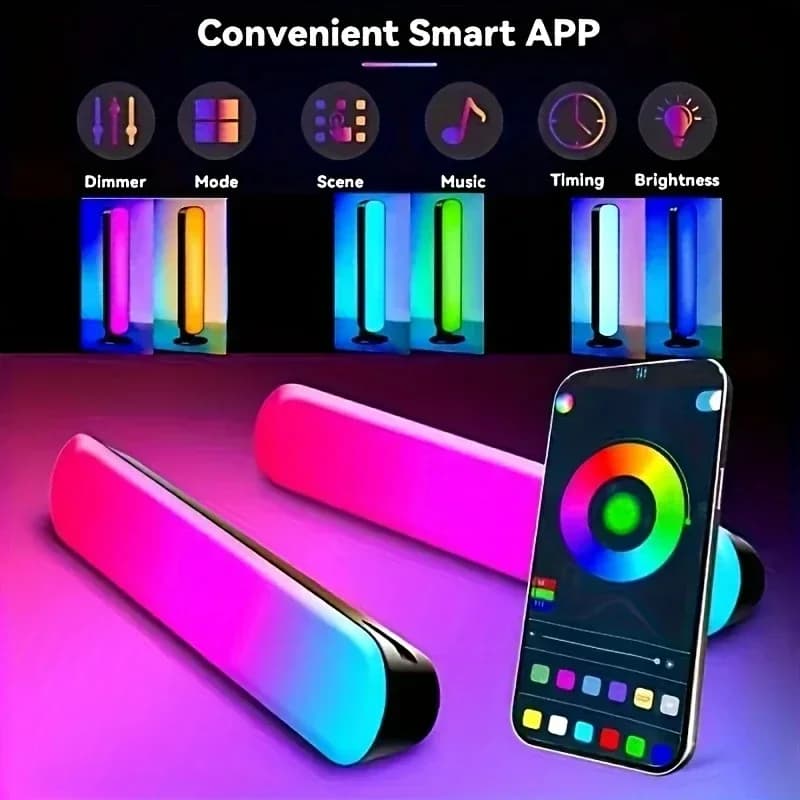 Bară de lumină inteligentă USB, schimbare culori după ritmul muzicii