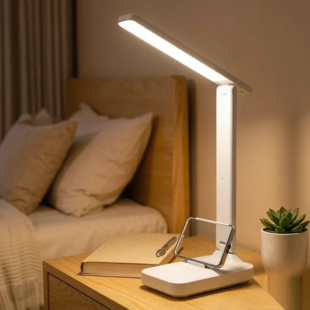 Lampă de citit LED pliabilă și reglabilă cu 3 moduri de culoare