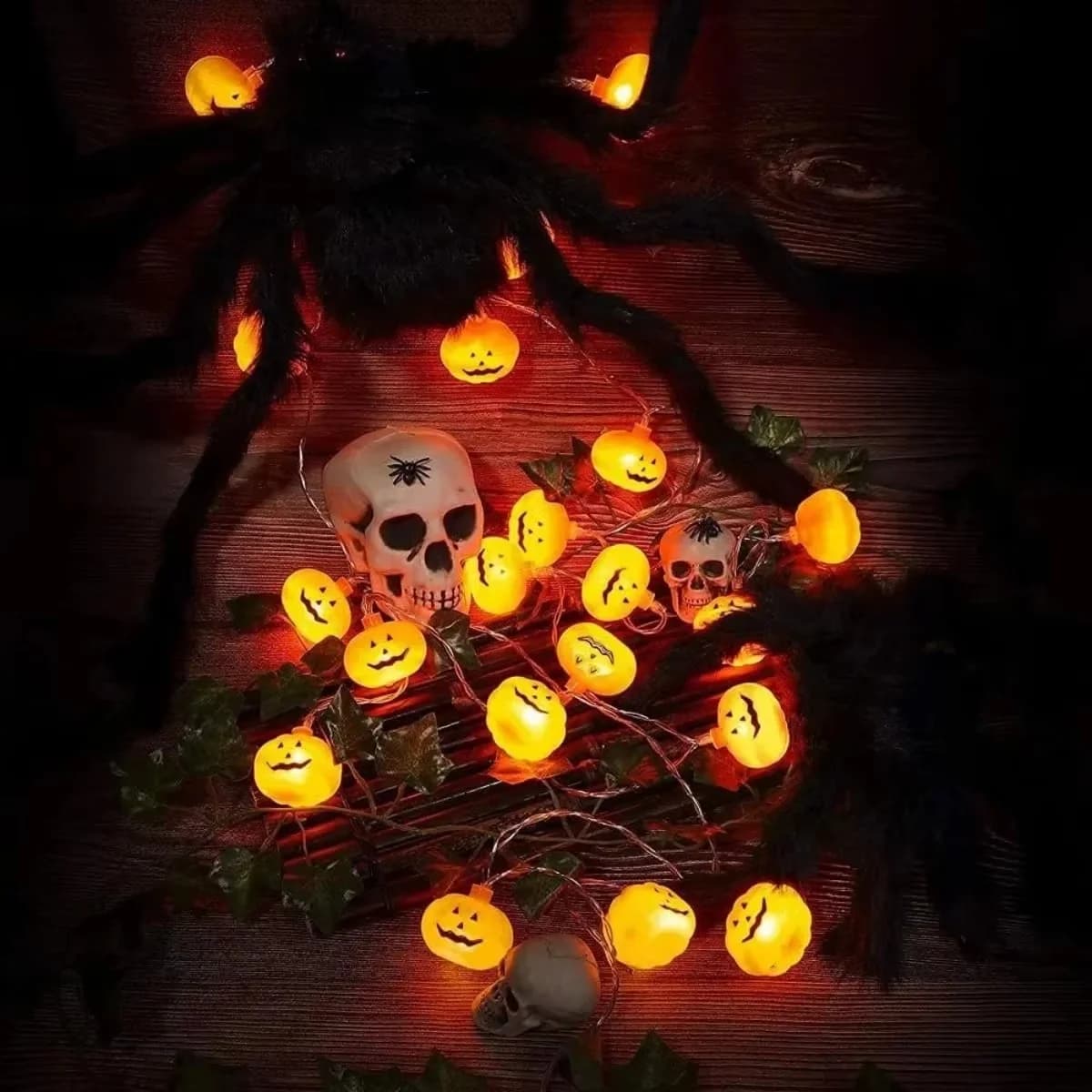 Ghirlandă lumini LED dovleci, 10/20 becuri