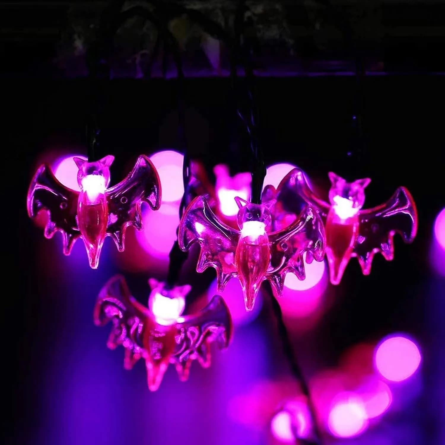 Lumini Fairy cu Liliaci Mov, Alimentate cu Baterii, pentru Decor de Sărbători